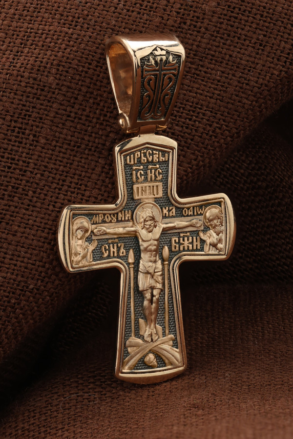 Крест из красного золота 585 пробы