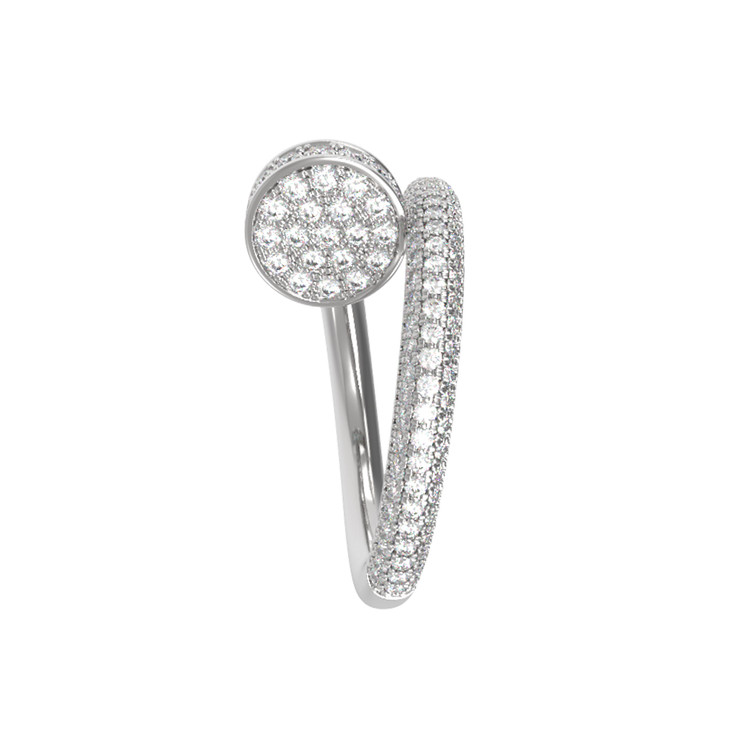 Кольцо из белого золота 585 пробы c бриллиантами