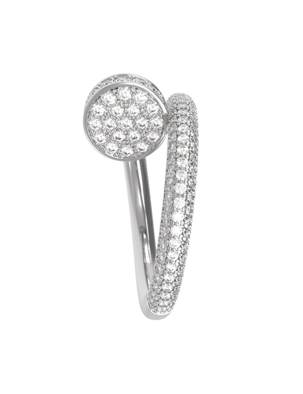 Кольцо из белого золота c бриллиантами