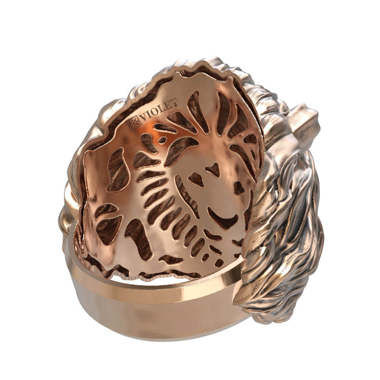 Кольцо из красного золота 585 пробы c эмалью