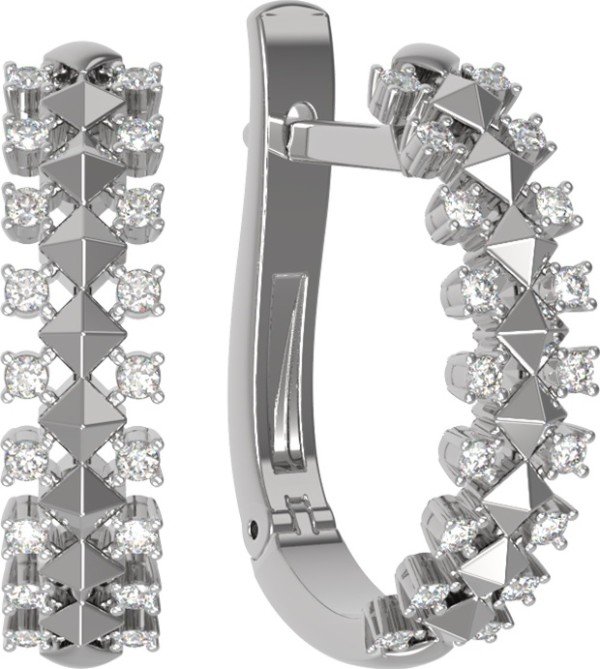 Серьги из белого золота c бриллиантами