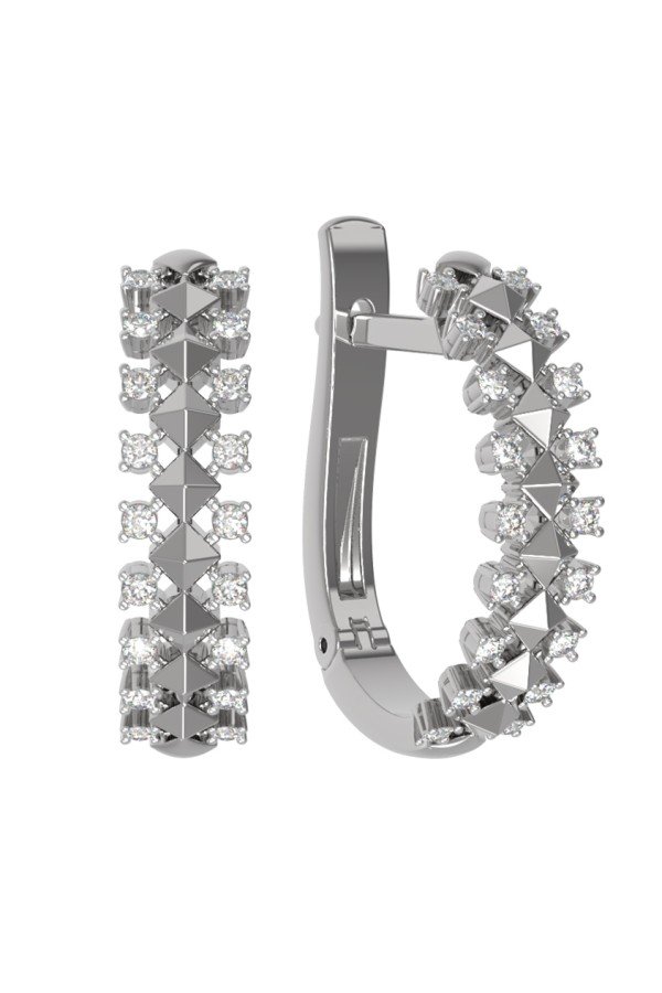 Серьги из белого золота c бриллиантами