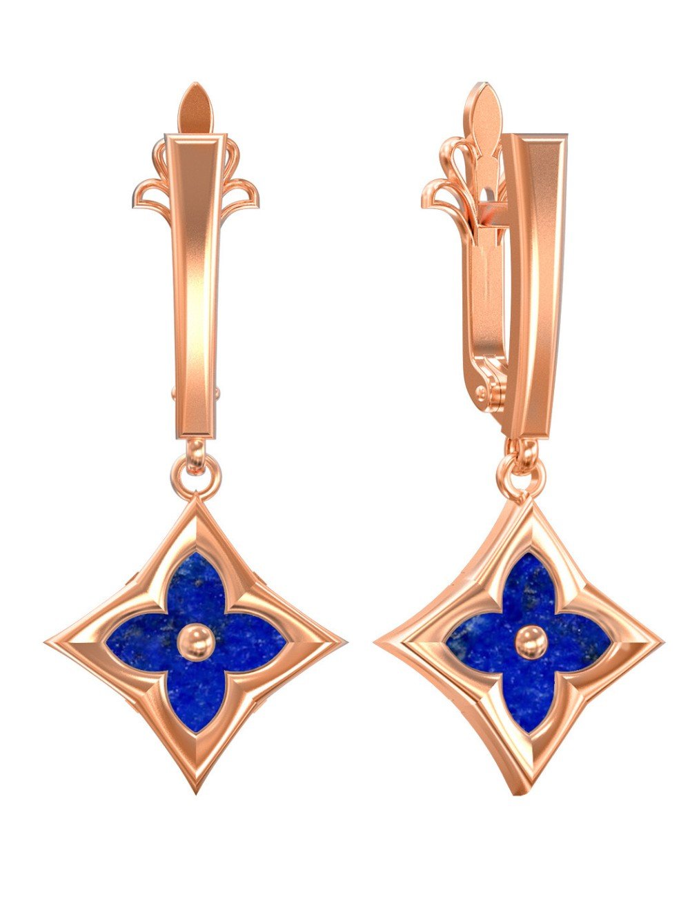 Серьги из золота c лазуритом