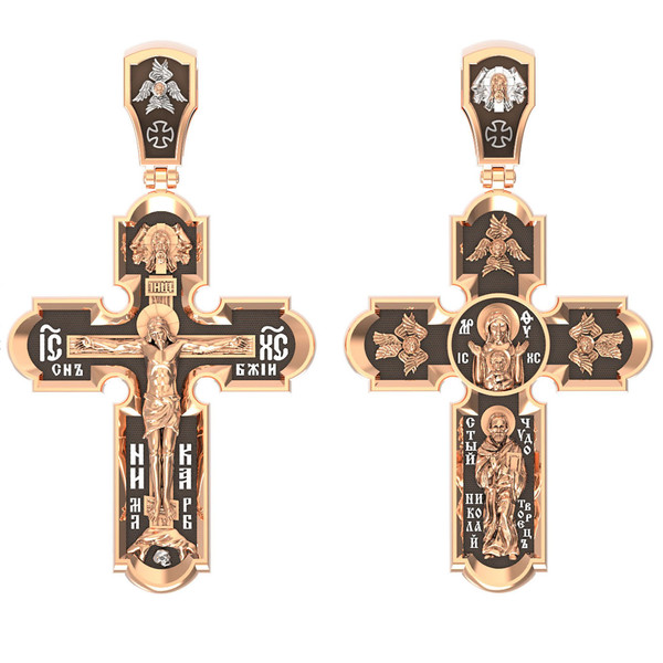 Крест из красного золота 585 пробы