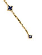 Браслет из лимонного золота c лазуритом и перламутром