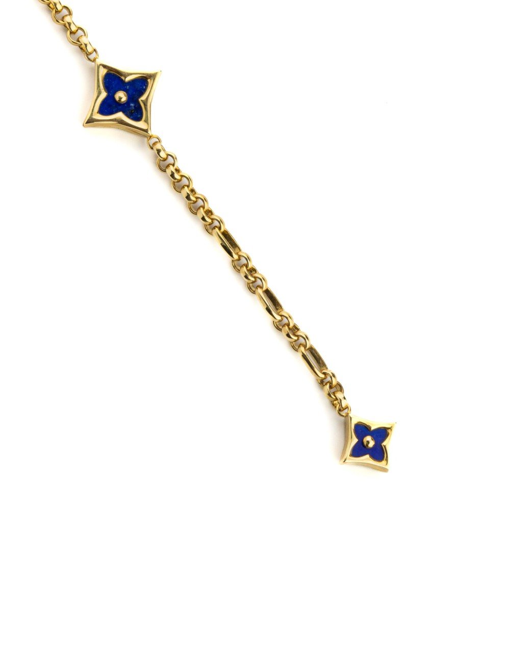 Браслет из лимонного золота c лазуритом и перламутром