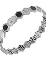 Браслет из белого золота c ониксом и перламутром