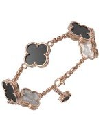 Браслет из золота c ониксом и перламутром