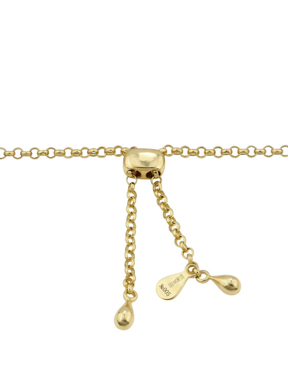 Колье из лимонного золота 585 пробы c бирюзой и перламутром