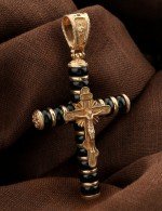 Крест из золота c ониксом