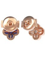 Серьги из золота c бриллиантами, лазуритом и перламутром