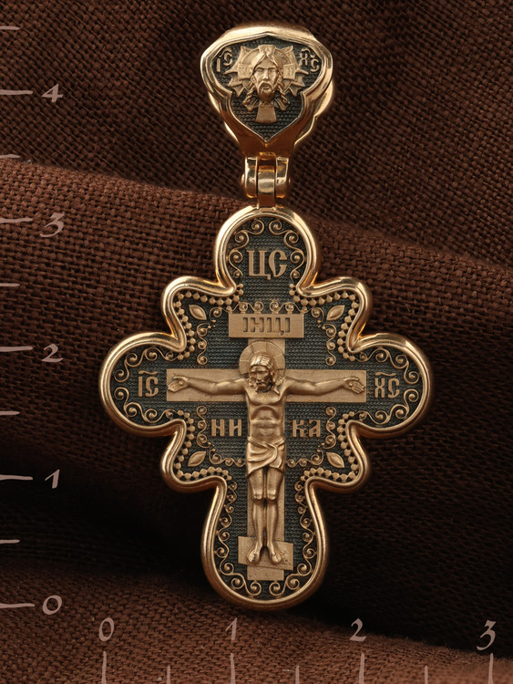 Крест из красного золота 585 пробы