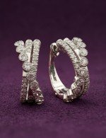 Серьги из белого золота 585 пробы c бриллиантами