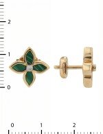 Серьги из золота c бриллиантами и малахитом