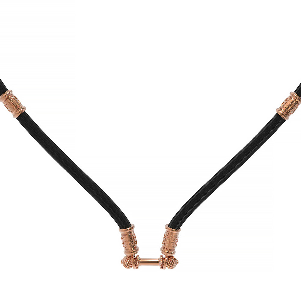 Цепь-шнурок шелк из красного золота 585 пробы c шёлковым шнурком