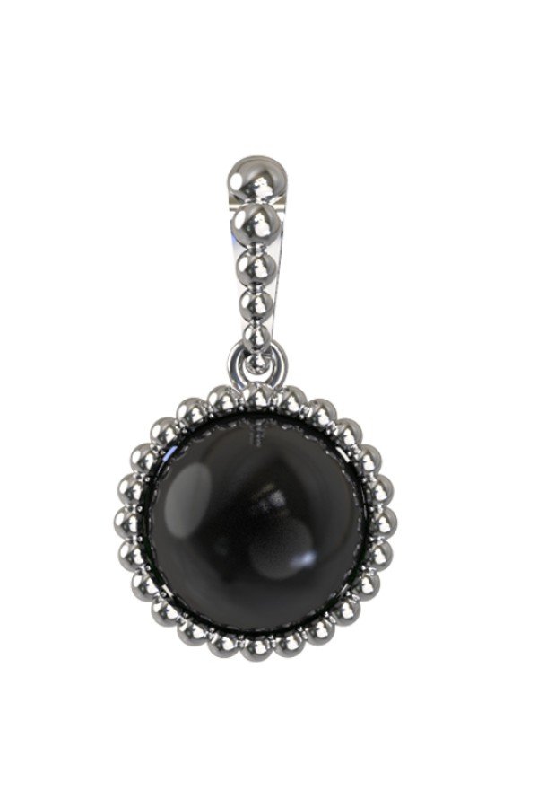 Подвеска из белого золота c ониксом