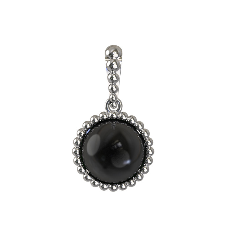 Подвеска из белого золота 585 пробы c ониксом