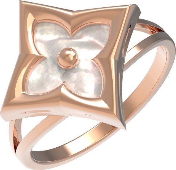 Кольцо из золота c перламутром