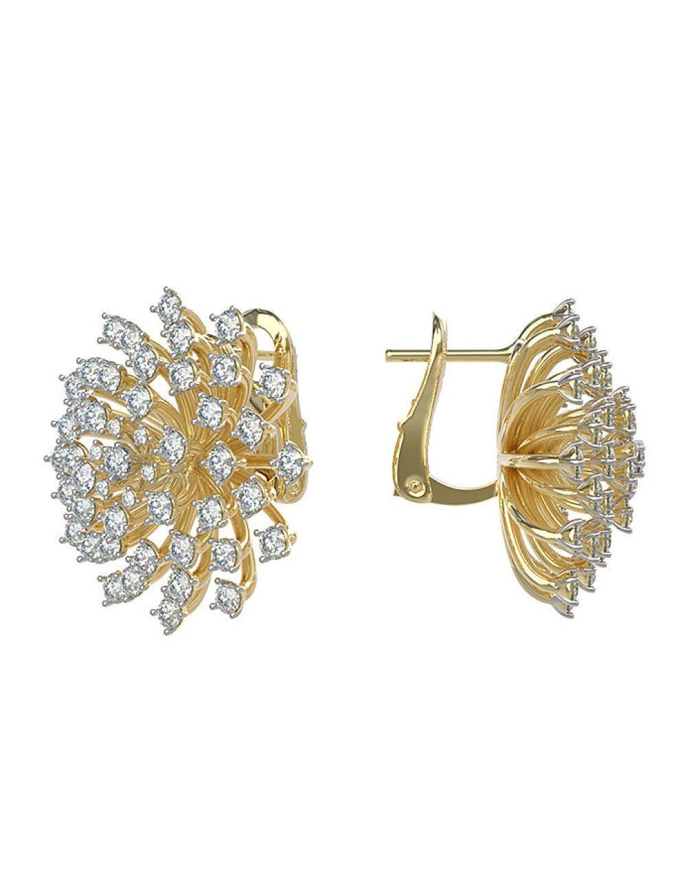 Серьги из лимонного золота c бриллиантами