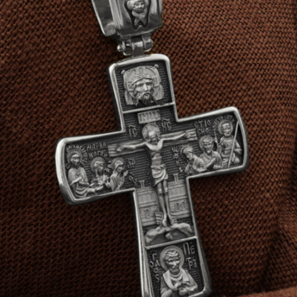 Крест из белого золота 585 пробы