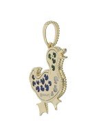 Подвеска из лимонного золота c эмалью, лазуритом, малахитом и перламутром