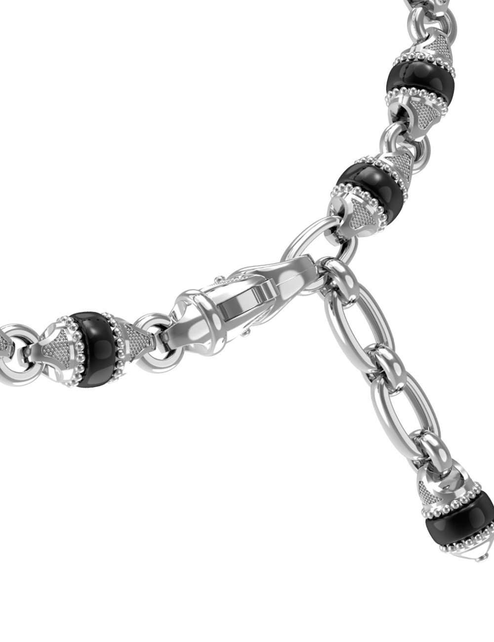 Браслет из белого золота c ониксом