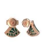 Серьги из золота c бриллиантами и малахитом