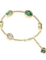 Браслет из лимонного золота c бриллиантами, малахитом и перламутром