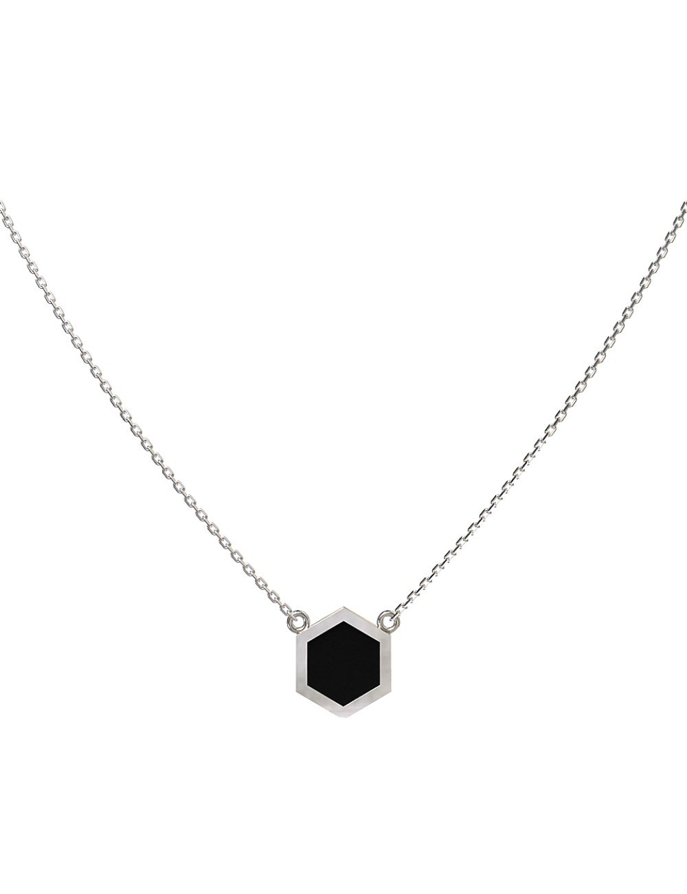 Колье из белого золота c ониксом