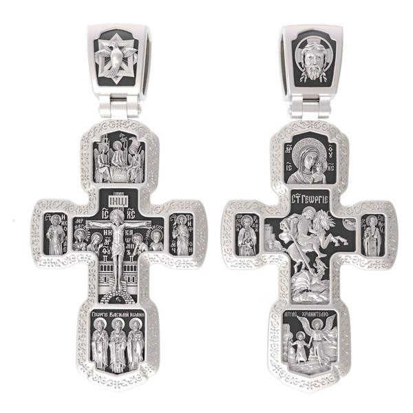 Крест из белого золота 585 пробы