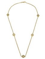 Колье из лимонного золота c бриллиантами, ониксом и перламутром