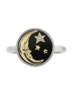 Кольцо из белого золота c бриллиантами и ониксом