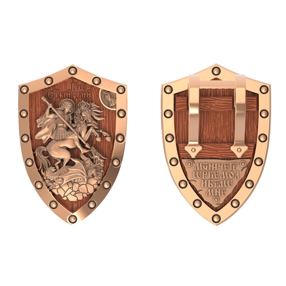 Нательная икона из красного золота 585 пробы c деревом груши