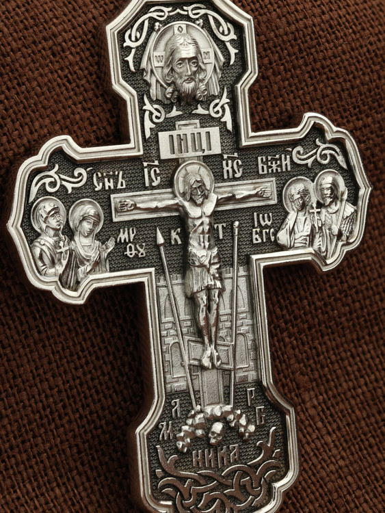 Крест из белого золота 585 пробы