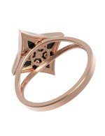 Кольцо из золота c бриллиантами и ониксом