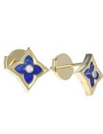 Серьги из лимонного золота c бриллиантами и лазуритом