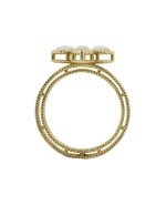 Кольцо из лимонного золота c бриллиантами и перламутром