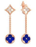 Серьги из золота c лазуритом и перламутром