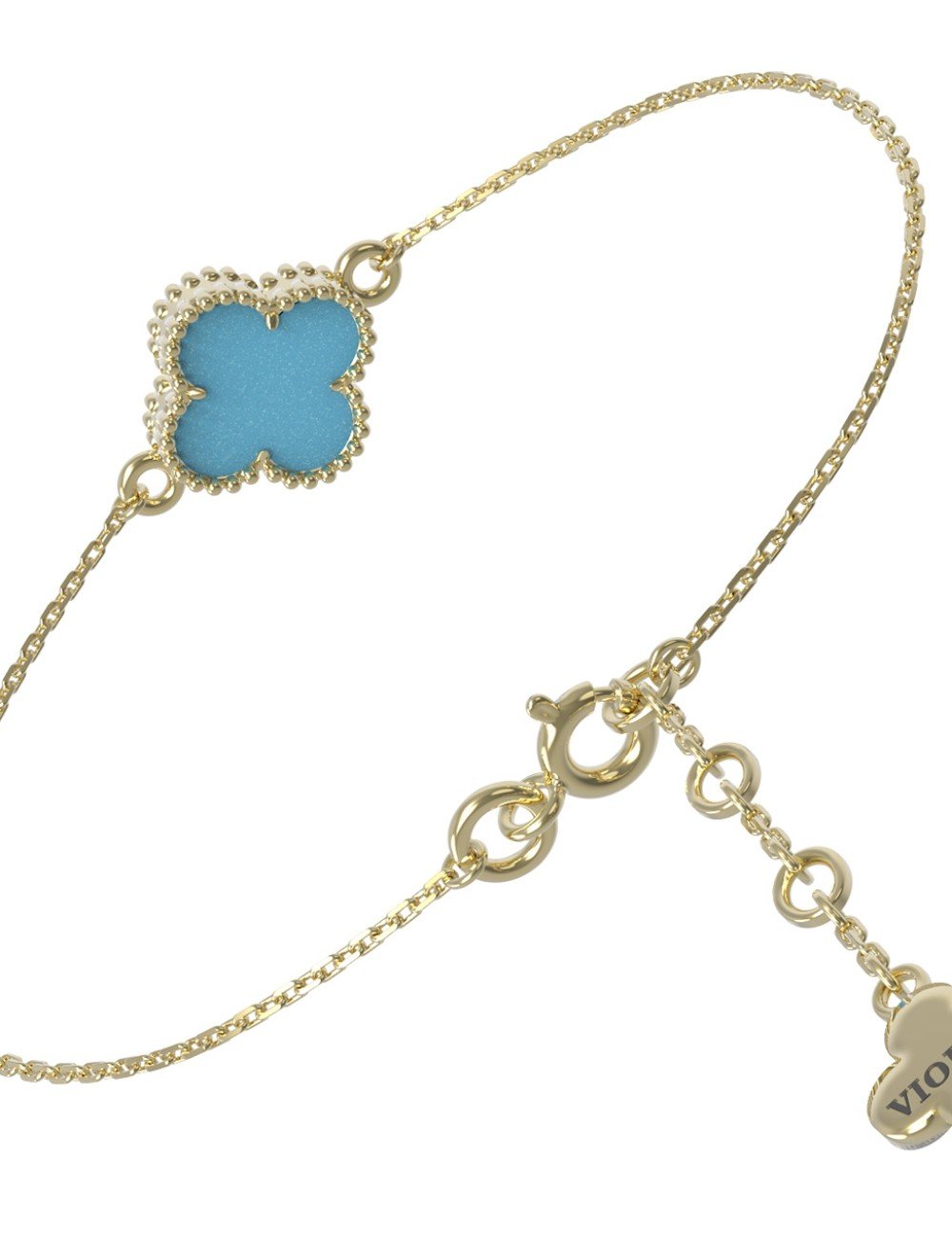 Браслет из лимонного золота c бирюзой