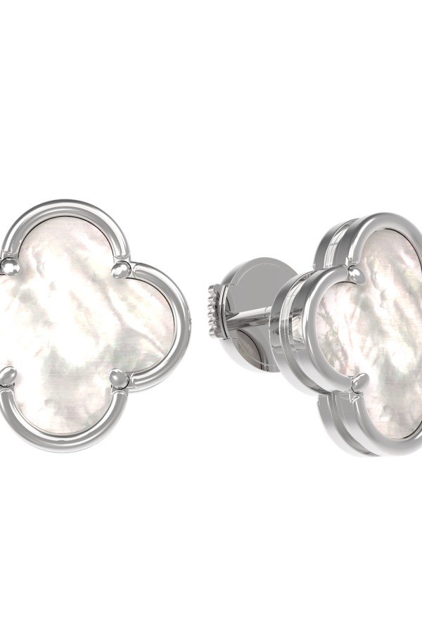 Серьги из белого золота c перламутром