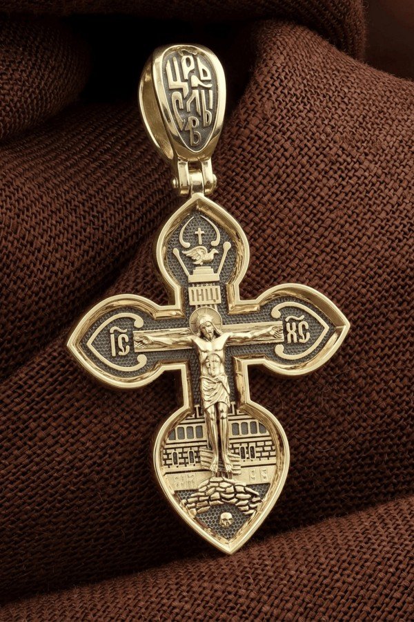 Крест из лимонного золота