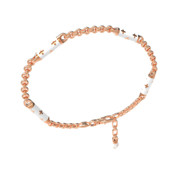 Браслет из красного золота 585 пробы c эмалью