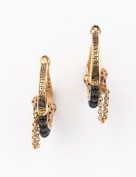 Серьги из золота c эмалью и ониксом