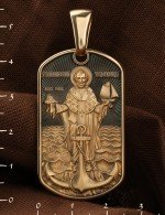 Образок из золота c эмалью