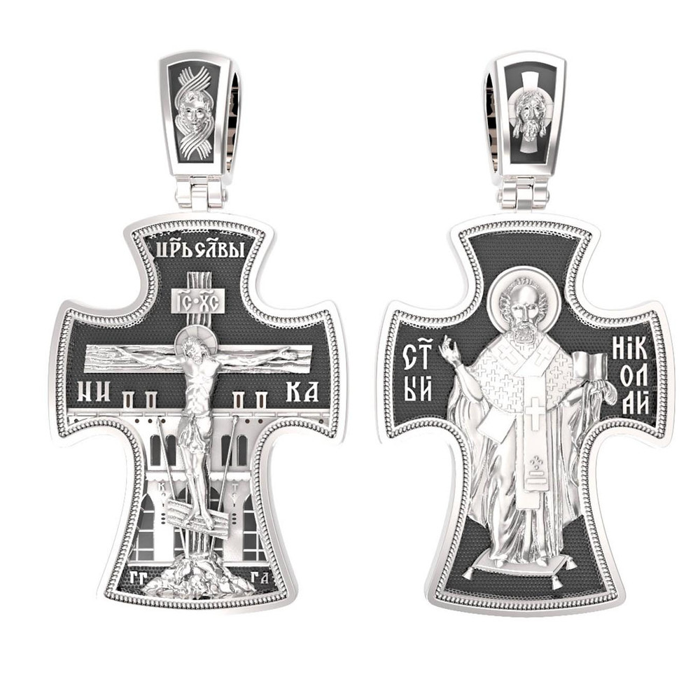 Крест из белого золота 585 пробы