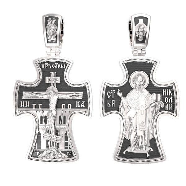 Крест из белого золота 585 пробы