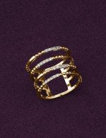 Кольцо из лимонного золота c бриллиантами