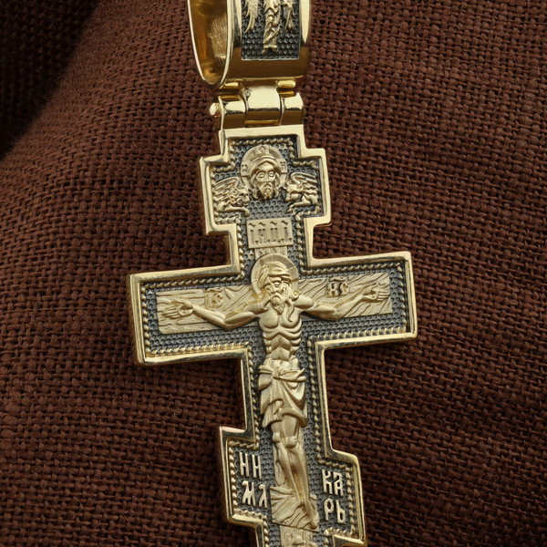 Крест из лимонного золота 585 пробы