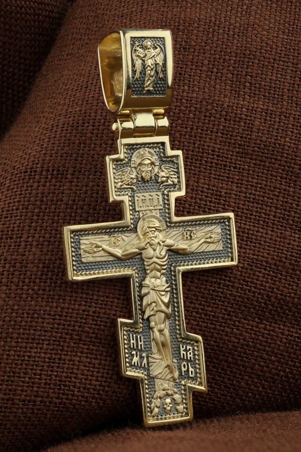 Крест из лимонного золота 585 пробы