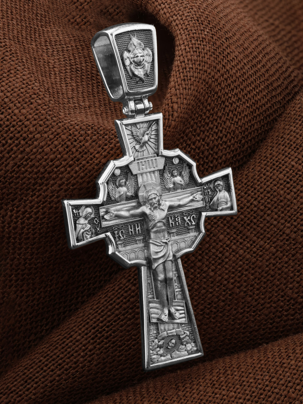 Крест из белого золота 585 пробы